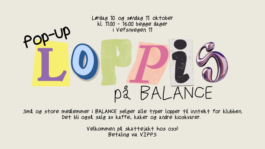 POP-UP LOPPIS PÅ BALANCE