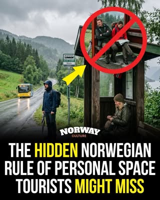 Norway’s unwritten personal space rule is going viral 🇳🇴🚌🌧️ Visitors to Norway are often surprised to find lo…